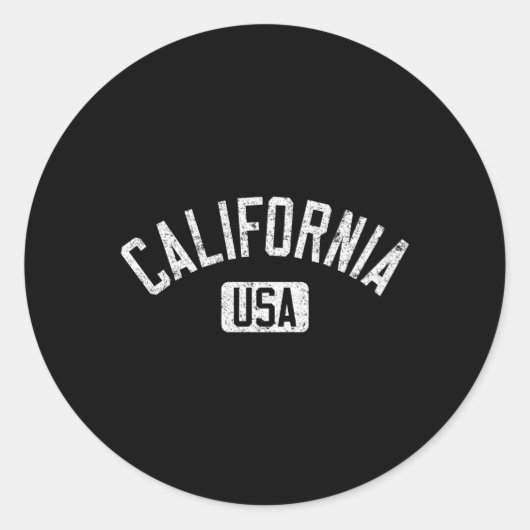 Californië VS Geboogde tekst Verdrietige witte pri Ronde Sticker (Voorkant)