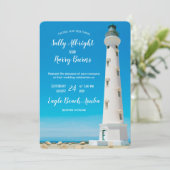 Californië Vuurtoren Aruba Bestemming Bruiloft Kaart (Staand voorkant)