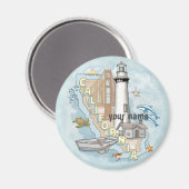 Californië Vuurtoren magneet (Voorkant / Achterkant)