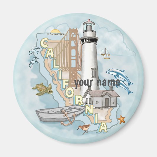 Californië Vuurtoren magneet (Voorkant)