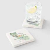 Californië Waterverf State Map Art Stenen Onderzetter (Zijkant)