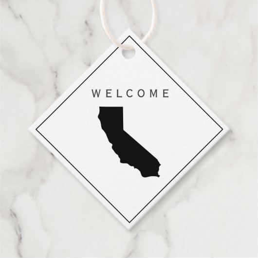 Californië welkomsttas cadeau Label, bruiloft week Bedankjes Labels (Voorkant)
