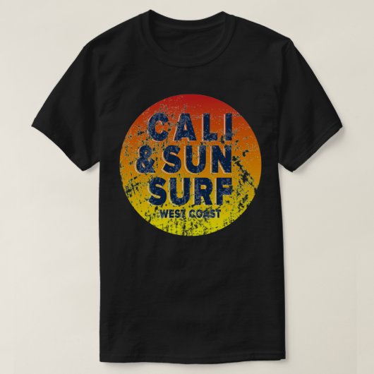  Californië West Coast Surf and Sun T-shirt (Design voorkant)