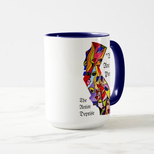 Californië - wij zijn het volk - kleurrijke gezich mok (Voorkant rechts)