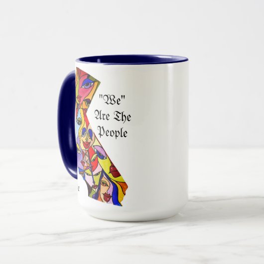 Californië - wij zijn het volk - kleurrijke gezich mok (Voorkant links)