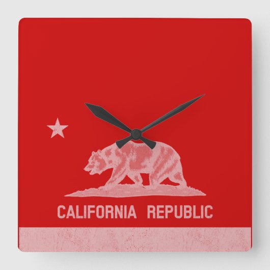 Californië (wit) vierkante klok (Voorkant)