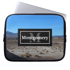 Californië woestijnlandschap met naam en monogram laptop sleeve
