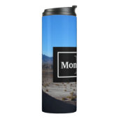 Californië woestijnlandschap met naam en monogram thermosbeker (Gedraaid links)