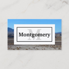 Californië woestijnlandschap met naam en monogram visitekaartje