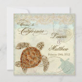 Californië Zee Turtle Modern Coastal Ocean Beach Kaart (Achterkant)
