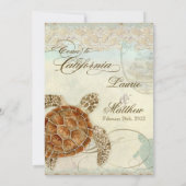 Californië Zee Turtle Modern Coastal Ocean Beach Kaart (Achterkant)
