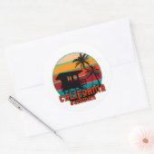 Californië Zomer Strand Badmeester Tower Square St Ronde Sticker (Envelop)