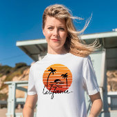 Californië zomerafbeelding sinaasappel zonsonderg t-shirt