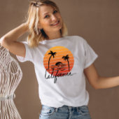 Californië zomerafbeelding sinaasappel zonsonderg t-shirt