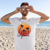 Californië zomerafbeelding sinaasappel zonsonderg t-shirt