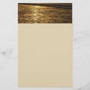 Californië Zonsondergang Golven Oceaan Zeelandscha Briefpapier