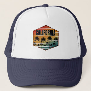 californië zonsondergang palmbomen zomer trucker pet