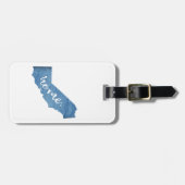 Californisch huis met houtnerf bagagelabel (Voorkant horizontaal)