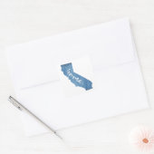 Californisch huis met houtnerf vierkante sticker (Envelop)