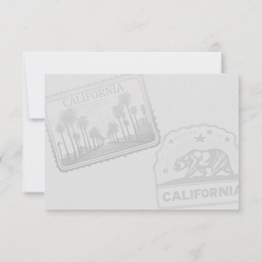 Californisch paspoort RSVP kaartje (Achterkant)