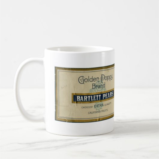  Californisch perenlabel Koffiemok (Links)