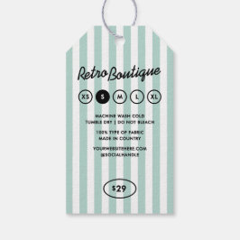 Californisch Resort Gestreepte Boutique Rechthoeki Cadeaulabel