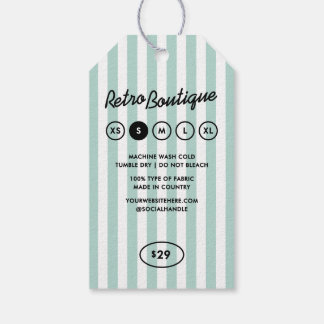 Californisch Resort Gestreepte Boutique Rechthoeki Cadeaulabel