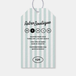 Californisch Resort Gestreepte Boutique Rechthoeki Cadeaulabel