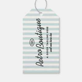 Californisch Resort Gestreepte Boutique Rechthoeki Cadeaulabel