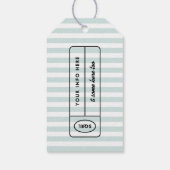 Californisch Resort Gestreepte Boutique Rechthoeki Cadeaulabel (Achterkant)
