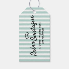 Californisch Resort Gestreepte Boutique Rechthoeki Cadeaulabel