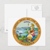 Californisch Staatszegel Briefkaart (Voorkant / Achterkant)