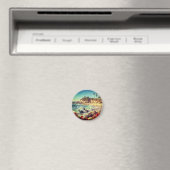 Californisch Strand | Impressionistische Kustkunst Magneet (Insitu (Vaatwasser))