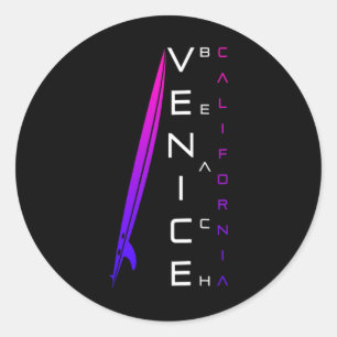 Californisch surfen - Venice Beach - Stijlvolle st Ronde Sticker