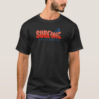 Californisch surftypografie-ontwerp voor surfleven t-shirt