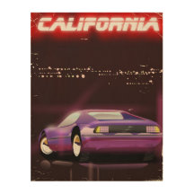 Californische 80's neon Supercar poster
