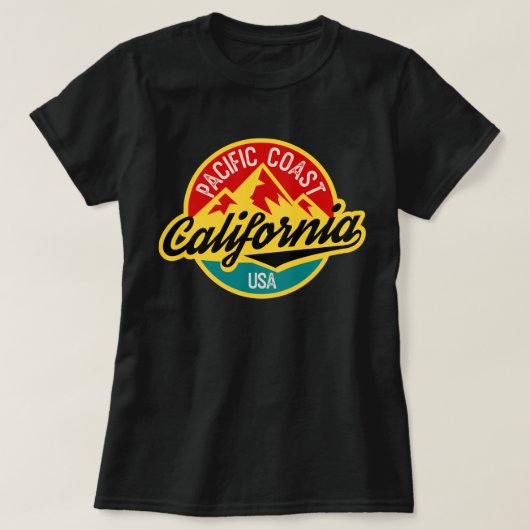 Californische badge met  avontuur t-shirt (Design voorkant)