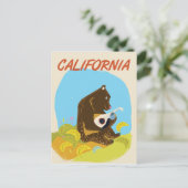 Californische Beer  cartoon reisposter Briefkaart (Staand voorkant)