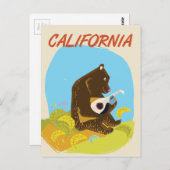 Californische Beer  cartoon reisposter Briefkaart (Voorkant / Achterkant)