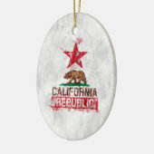Californische Beer Vlag Schilderstijldecor Keramisch Ornament (Links)