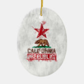 Californische Beer Vlag Schilderstijldecor Keramisch Ornament (Voorkant)