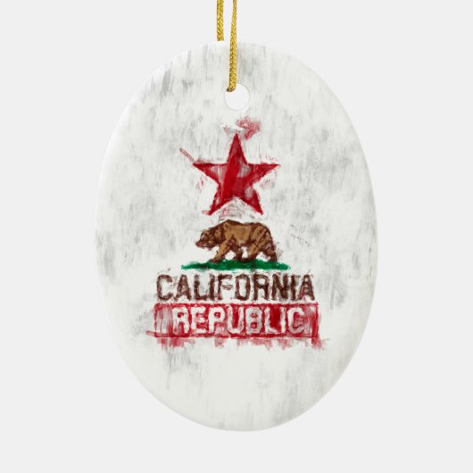 Californische Beer Vlag Schilderstijldecor Keramisch Ornament (Achterkant)