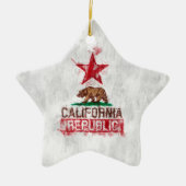 Californische Beer Vlag Schilderstijldecor Keramisch Ornament (Voorkant)