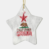 Californische Beer Vlag Schilderstijldecor Keramisch Ornament (Links)