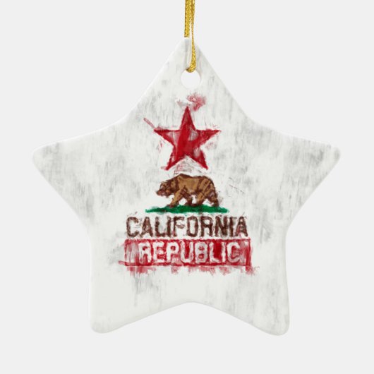 Californische Beer Vlag Schilderstijldecor Keramisch Ornament (Achterkant)