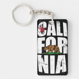 Californische Beer Vlag Sleutelhanger