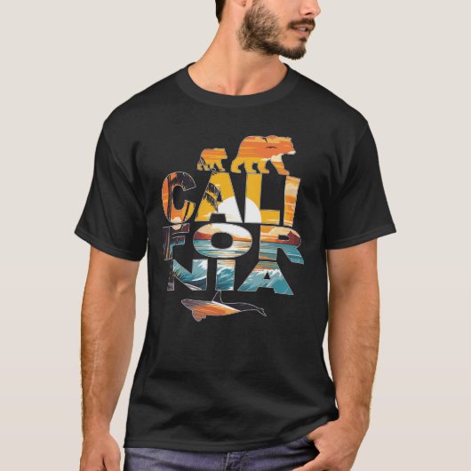 Californische Beren en walvissen T-shirt (Voorkant)