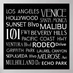 Californische bestemmingen poster