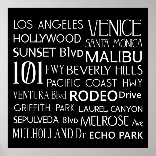Californische bestemmingen poster (Voorkant)