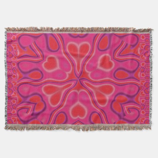 Californische bloem in roze en rood deken (Voorkant)